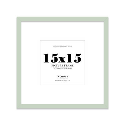 "15X15"" Mint Green Picture Frame - 15X15"" Square Frame With 12X12"" Mount For 15X15""/12X12"" Pictures Moderrn Style Thin Edge, 1 Pack" - image 1