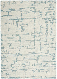 Teal Abstract Handmade Luxurious Modern Wool Rug For Bedroom & Living Room-160Cm X 221Cm - thumbnail 8