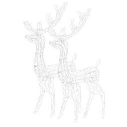 Berkfield Colourful Acrylic Reindeer Christmas Decorations 2 Pcs 120 Cm Warm White - thumbnail 4