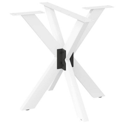 Berkfield Dining Table Leg Spider Shape White 85X85X(72-73) Cm Steel - image 1
