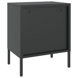 Berkfield Nightstands 2 Pcs Black 50X35X60 Cm Glass And Steel - thumbnail 6
