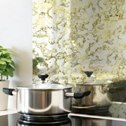 DIY Splashbacks Brass Nuvola Antique Mirror Splashback 60Cm X 72Cm (Toughened Glass) - thumbnail 2