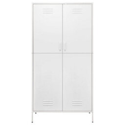 Vidaxl Wardrobe White 90X50X180 Cm Steel - thumbnail 3