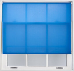 Furnished Daylight Roller Blinds With Metal Fittings - Blue Trimmable Blind For Windows And Doors (W)105Cm (L)210Cm