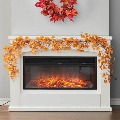 Living And Home Orange Artificial Maple Leaf Garland Home Decoration 200 Cm - image 1