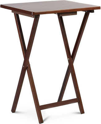 Coffee Table 2 Set, Folding Tv Tray Table For Small Space, Pj Wood - Honey Oak