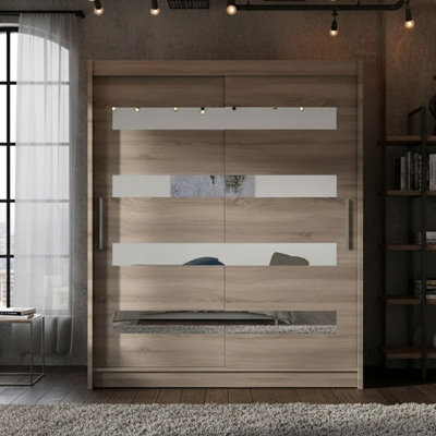 Westa Xiii 150 Cm Sliding Door Wardrobe With Mirrors Truffle - image 1