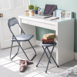 Harbour Housewares Padded Folding Chair - Grey - thumbnail 6