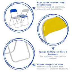 Harbour Housewares Padded Folding Chair - Grey - thumbnail 2