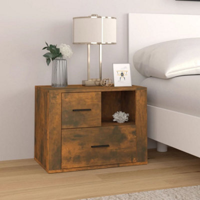 Berkfield Bedside Cabinet Smoked Oak 60X36X45 Cm Engineered Wood - image 1