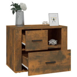 Berkfield Bedside Cabinet Smoked Oak 60X36X45 Cm Engineered Wood - thumbnail 5