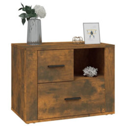 Berkfield Bedside Cabinet Smoked Oak 60X36X45 Cm Engineered Wood - thumbnail 4