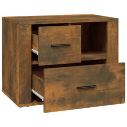 Berkfield Bedside Cabinet Smoked Oak 60X36X45 Cm Engineered Wood - thumbnail 7