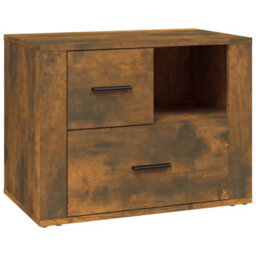 Berkfield Bedside Cabinet Smoked Oak 60X36X45 Cm Engineered Wood - thumbnail 2