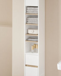 Sobuy Bzr34-Nw,tall Bathroom Cabinet,cupboard Bathroom Storage Unit Freestanding,water-Resistant Mdf With Adjustable Shelves - thumbnail 8
