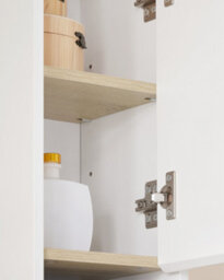 Sobuy Bzr34-Nw,tall Bathroom Cabinet,cupboard Bathroom Storage Unit Freestanding,water-Resistant Mdf With Adjustable Shelves - thumbnail 5