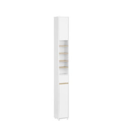 Sobuy Bzr34-Nw,tall Bathroom Cabinet,cupboard Bathroom Storage Unit Freestanding,water-Resistant Mdf With Adjustable Shelves