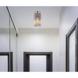 Luminosa Lighting Luminosa Cayden Ceiling Light Nickel Matt Clear Glass Shade 1X E27 - thumbnail 4
