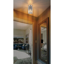 Luminosa Lighting Luminosa Cayden Ceiling Light Nickel Matt Clear Glass Shade 1X E27 - thumbnail 5