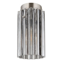Luminosa Lighting Luminosa Cayden Ceiling Light Nickel Matt Clear Glass Shade 1X E27 - thumbnail 2