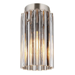 Luminosa Lighting Luminosa Cayden Ceiling Light Nickel Matt Clear Glass Shade 1X E27 - thumbnail 1