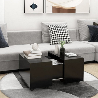 Vidaxl Coffee Table Black 60X60X38 Cm Engineered Wood - image 1