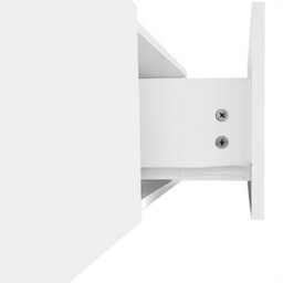 Abrihome Modern Tv Unit Stylish Cabinet With Glass Shelves & Integrated Led Lighting, Practical Storage For Living Rooms, White & Wood - thumbnail 8