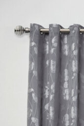 Unknown 16-19mm Geneva Extendable Eyelet Metal Curtain Pole Set Black Silk 120-210Cm - thumbnail 2