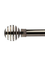 Unknown 16-19mm Geneva Extendable Eyelet Metal Curtain Pole Set Black Silk 120-210Cm