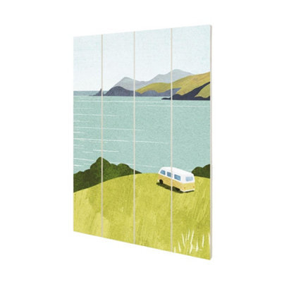 Henry Rivers Van Life Plaque Green/white/blue (59Cm X 40Cm)
