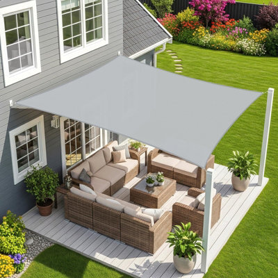 Grey 2X4M Rectangular Shade Sail 95% Uv Protection Waterproof - image 1