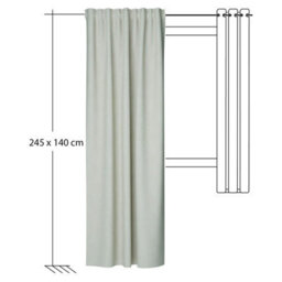 Bricoflor Blackout Curtain With Concealed Loops  - Beige-Cream - 2,45 X 1,40 M - Plain - thumbnail 4