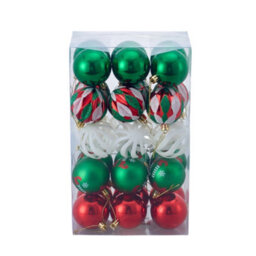 Living And Home 30-Piece Christmas Decoration Set Of 6Cm Plastic Balls With Special-Shaped Painted Christmas Balls Gifts - thumbnail 2