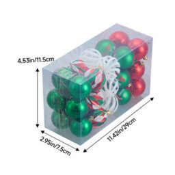 Living And Home 30-Piece Christmas Decoration Set Of 6Cm Plastic Balls With Special-Shaped Painted Christmas Balls Gifts - thumbnail 9