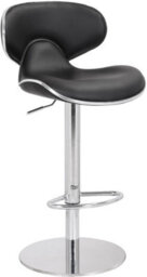 Lamboro Carcaso Deluxe Single Kitchen Bar Stool, Chrome Footrest, Height Adjustable Swivel Gas Lift, Breakfast Bar & Home Barstool, Black
