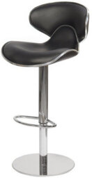 Lamboro Carcaso Deluxe Single Kitchen Bar Stool, Chrome Footrest, Height Adjustable Swivel Gas Lift, Breakfast Bar & Home Barstool, Black - thumbnail 2