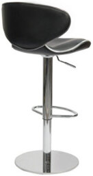 Lamboro Carcaso Deluxe Single Kitchen Bar Stool, Chrome Footrest, Height Adjustable Swivel Gas Lift, Breakfast Bar & Home Barstool, Black - thumbnail 3