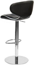 Lamboro Carcaso Deluxe Single Kitchen Bar Stool, Chrome Footrest, Height Adjustable Swivel Gas Lift, Breakfast Bar & Home Barstool, Black - thumbnail 4