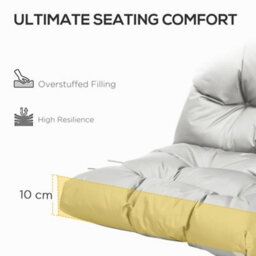 Outsunny Garden Back Chair Cushion Patio Seat Cushion Pad Outdoor & Indoor Use - thumbnail 4