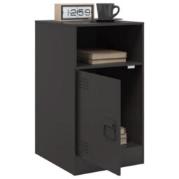 Berkfield Bedside Cabinets 2Pcs Black 34.5X39X62 Cm Steel - thumbnail 4