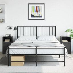 Berkfield Bedside Cabinets 2Pcs Black 34.5X39X62 Cm Steel - thumbnail 1