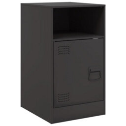 Berkfield Bedside Cabinets 2Pcs Black 34.5X39X62 Cm Steel - thumbnail 7