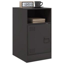 Berkfield Bedside Cabinets 2Pcs Black 34.5X39X62 Cm Steel - thumbnail 3