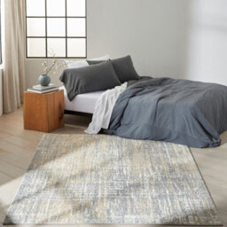 Grey Beige Abstract Modern Living Room Bedroom & Dining Room Rug-160Cm X 221Cm - thumbnail 1