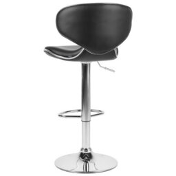 Beliani Glamour Bar Chairs Set Of 2 Black Faux Leather Swivel Gas Lift - Adjustable Counter Stools - thumbnail 6