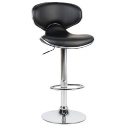 Beliani Glamour Bar Chairs Set Of 2 Black Faux Leather Swivel Gas Lift - Adjustable Counter Stools - thumbnail 4