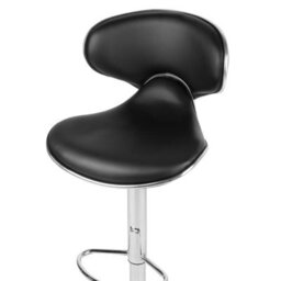 Beliani Glamour Bar Chairs Set Of 2 Black Faux Leather Swivel Gas Lift - Adjustable Counter Stools - thumbnail 7