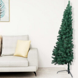 Berkfield Artificial Half Christmas Tree With Stand Green 150 Cm Pvc - thumbnail 1