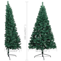 Berkfield Artificial Half Christmas Tree With Stand Green 150 Cm Pvc - thumbnail 8