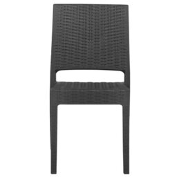 Beliani Set Of 2 Garden Chairs Fossano Synthetic Material Graphite Grey - thumbnail 6